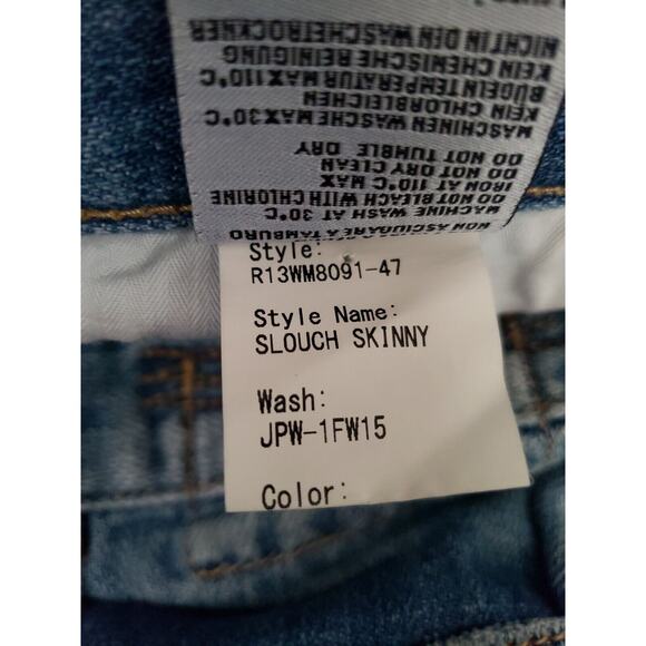 R13 Slouch Skinny Jeans in Light Vintage Wash Sz 25 R13WM8091-47 Distressed (F - Picture 5 of 11